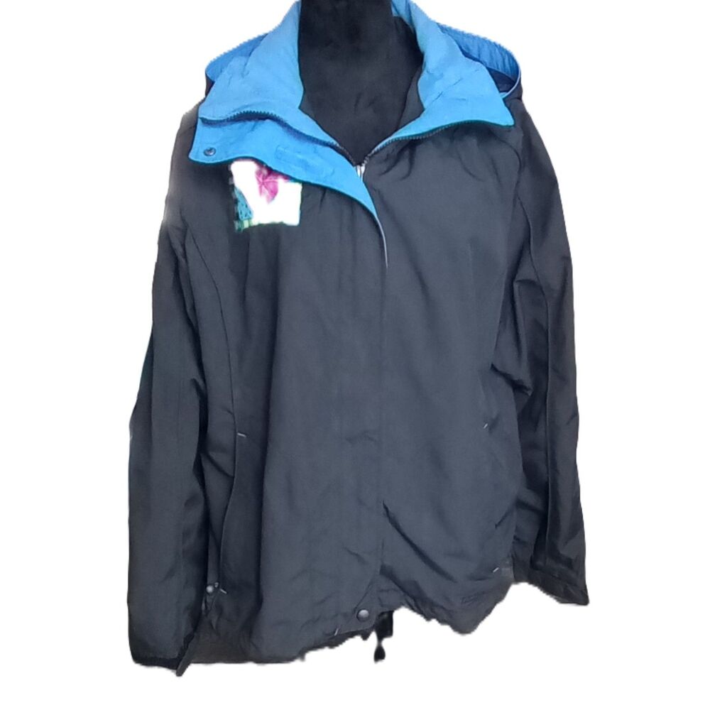 L.L. Bean Women's Size Large Black Hooded Windbreaker/ Rain Jacket